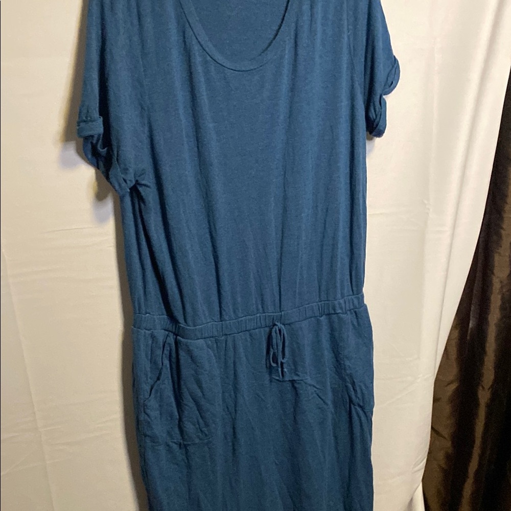 Casual Blue Short Sleeve Dress